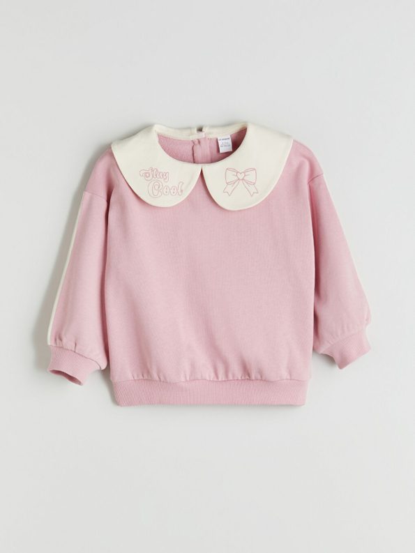 Striped Girls' Sweatshirt with Crew Neck