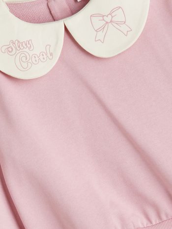 Striped Girls' Sweatshirt with Crew Neck