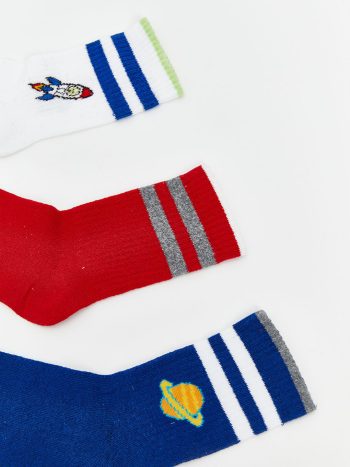 Striped Boys' Ankle Socks - Set of 3