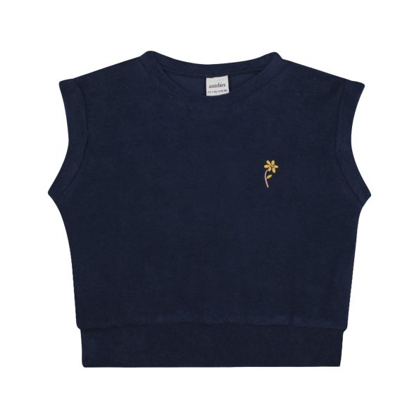 Navy Blue Towel Shorts Set