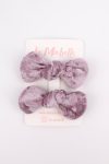 Lilac 2-Piece Velvet Hair Clips for Girls