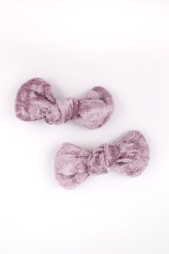 Lilac 2-Piece Velvet Hair Clips for Girls