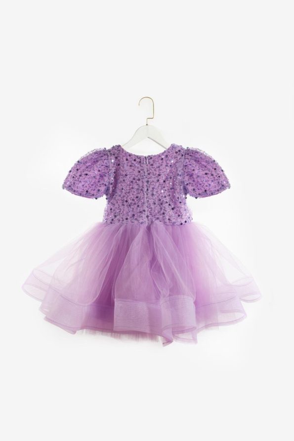 Lilac Beaded Sequin Dress for Girls - Gloria