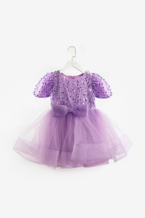 Lilac Beaded Sequin Dress for Girls - Gloria