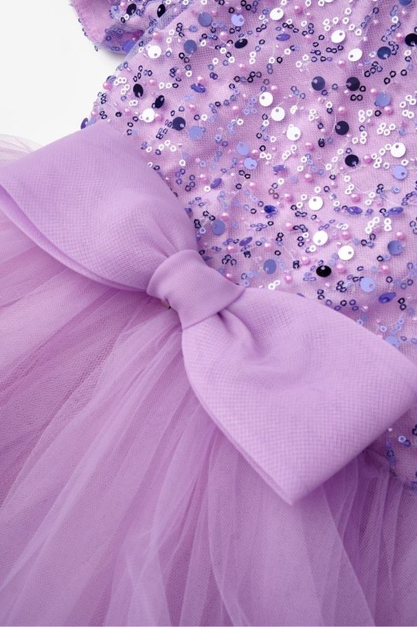 Lilac Beaded Sequin Dress for Girls - Gloria