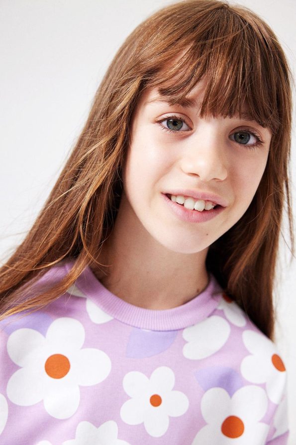 Lilac Floral Print Girls' Tracksuit - Gemma