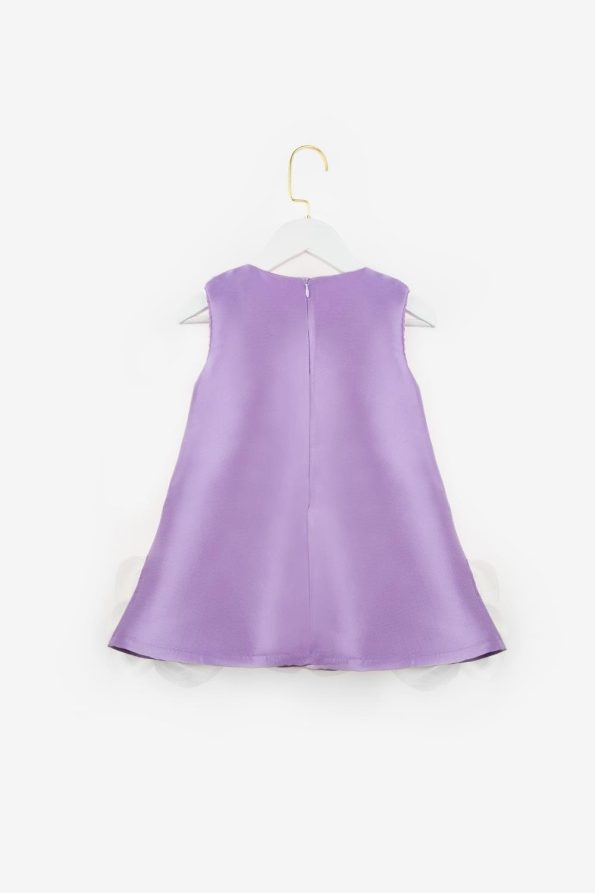 Lilac Dress with Rose Details for Girls - Paola