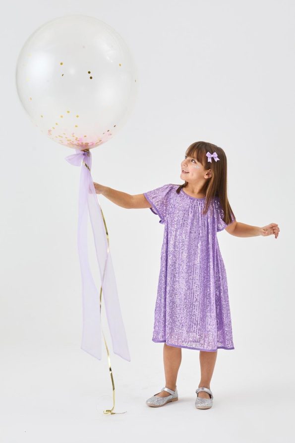 Lilac Sequin Dress for Girls