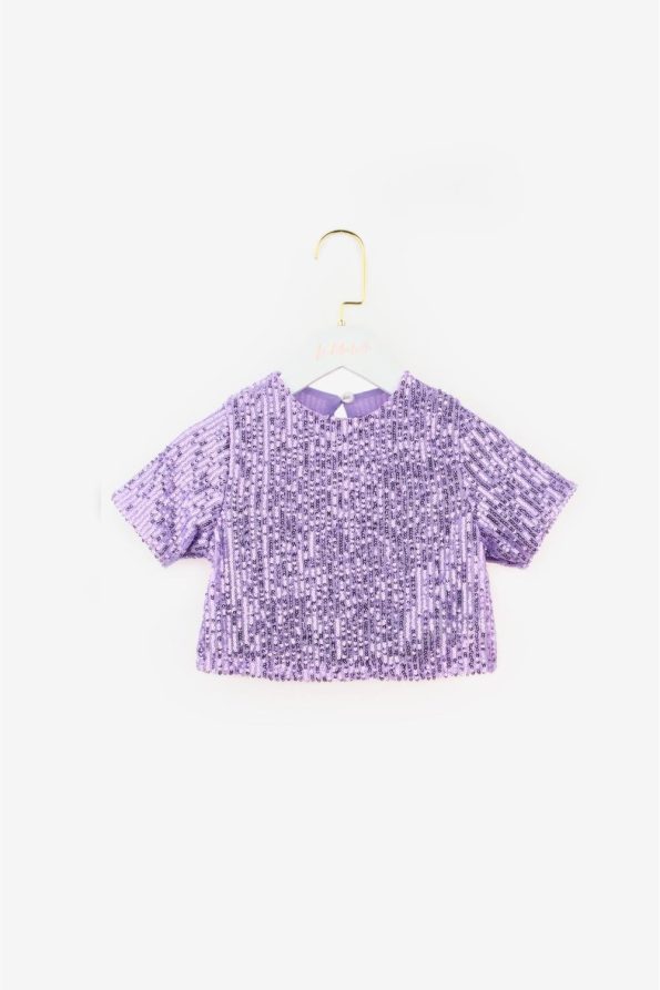 Lilac Sequin Girls' Two-Piece Set