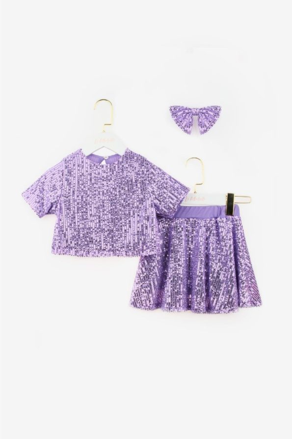 Lilac Sequin Girls' Two-Piece Set