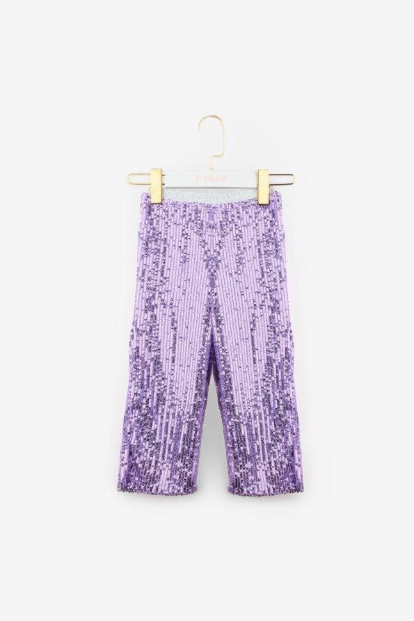 Lilac Sequin Girl's Top and Bottom Set - Effie
