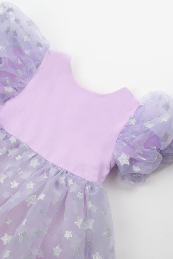 Lilac Starry Tulle Skirt Dress for Girls - Elsa