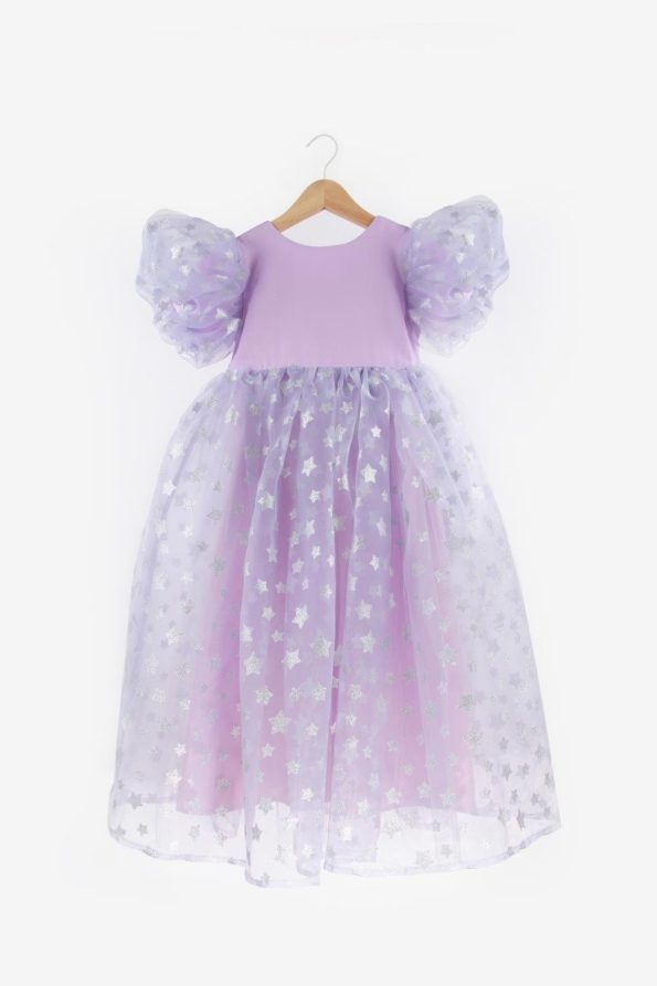 Lilac Starry Tulle Skirt Dress for Girls - Elsa