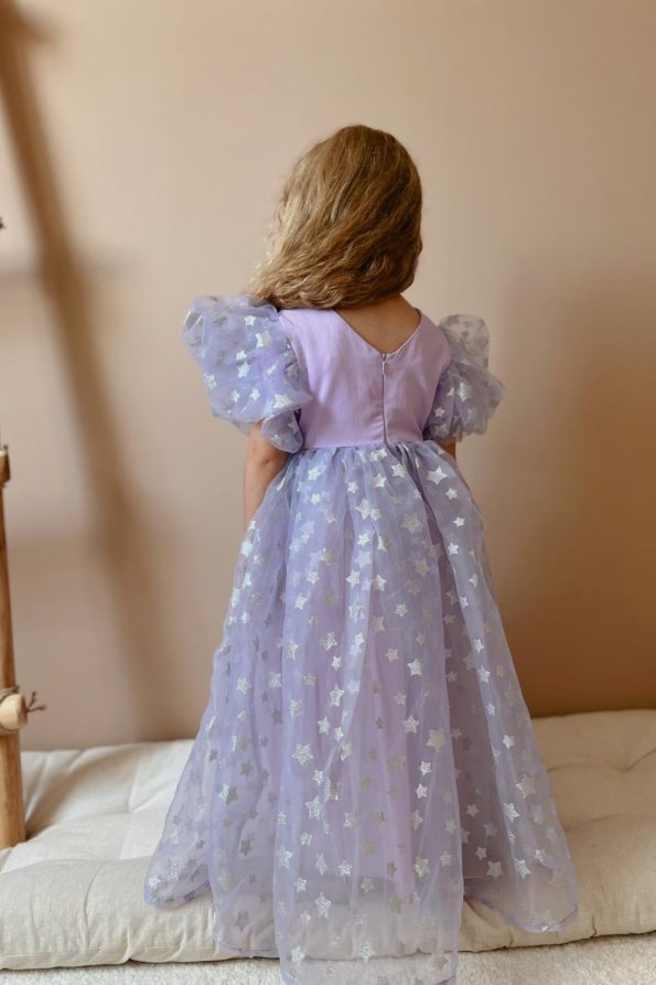 Lilac Starry Tulle Skirt Dress for Girls - Elsa