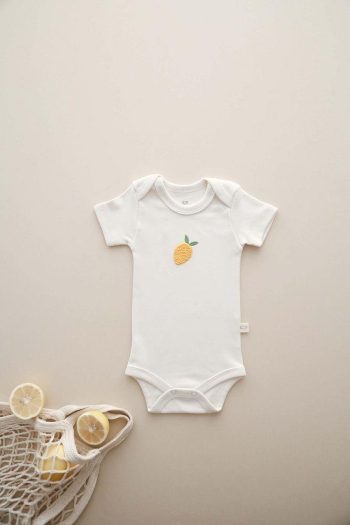 Lemon Embroidered Snap Bodysuit