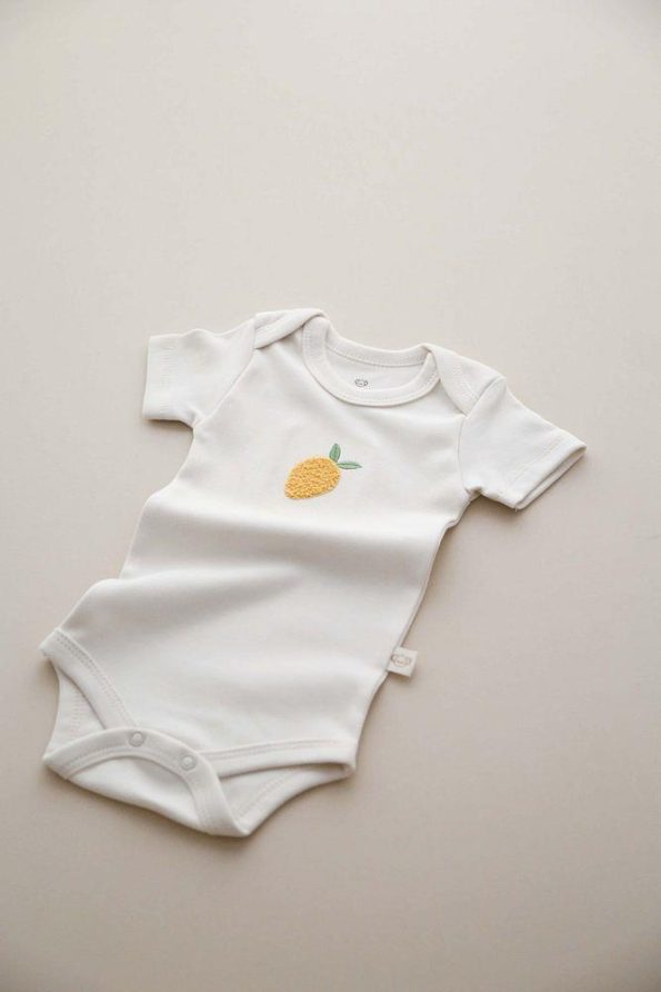 Lemon Embroidered Snap Bodysuit
