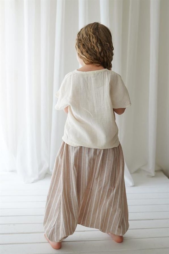 Linen Line Samurai Salvar and Cream Şile Fabric Samurai Shirt