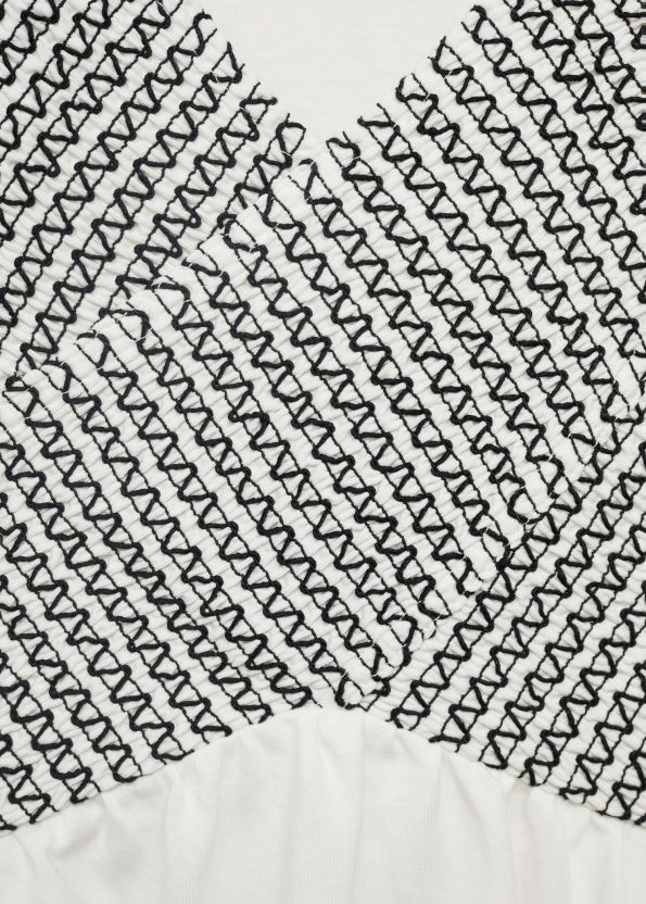Embroidered Cross-Over Dress