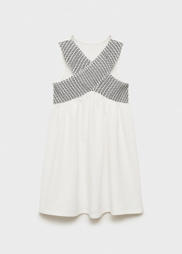 Embroidered Cross-Over Dress