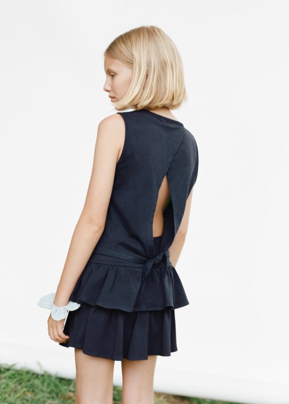 Cut-Out Back Short T-Shirt
