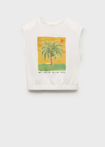 Patterned Sleeveless T-Shirt