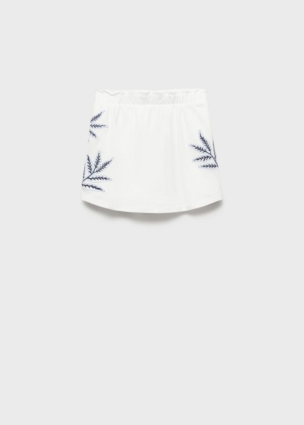 Embroidered Detail Skirt Pants