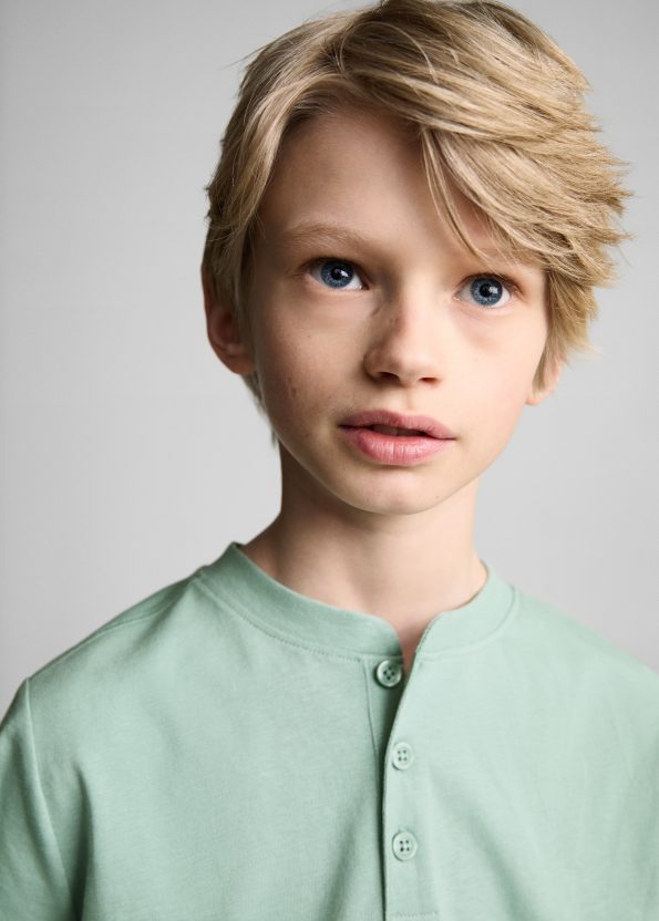 Button-Up Cotton T-Shirt