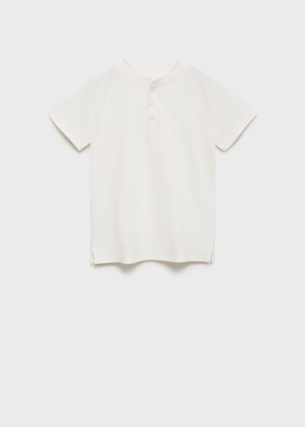 Button-Up Cotton T-Shirt