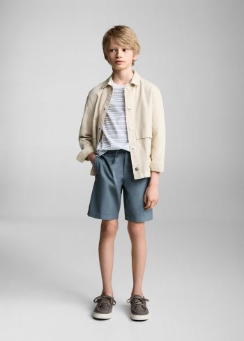 Elastic Waist Bermuda Shorts