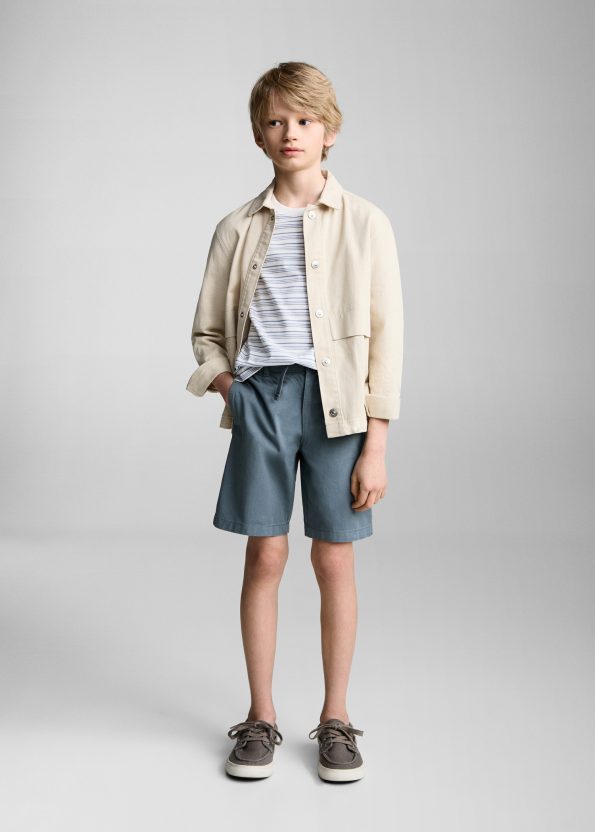 Elastic Waist Bermuda Shorts
