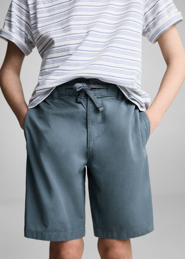Elastic Waist Bermuda Shorts