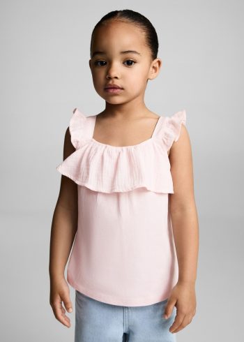 Ruffled Woven T-Shirt