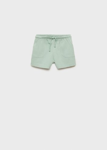 Cotton Shorts with Tie Detail