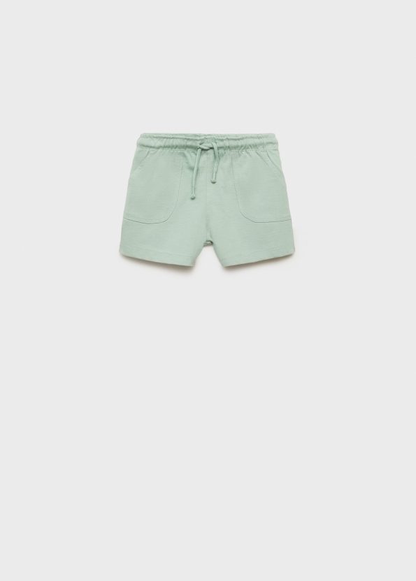 Cotton Shorts with Tie Detail
