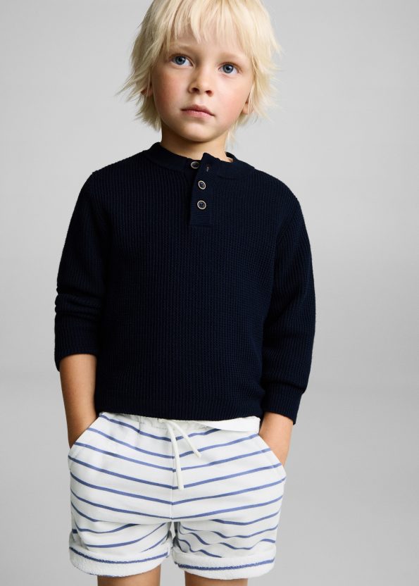Striped Cotton Bermuda Shorts