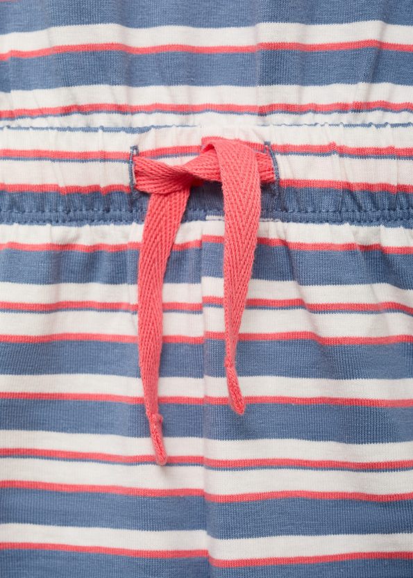 Short Striped Tie-Front Romper