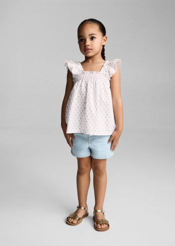 Ruffled Embroidered Blouse