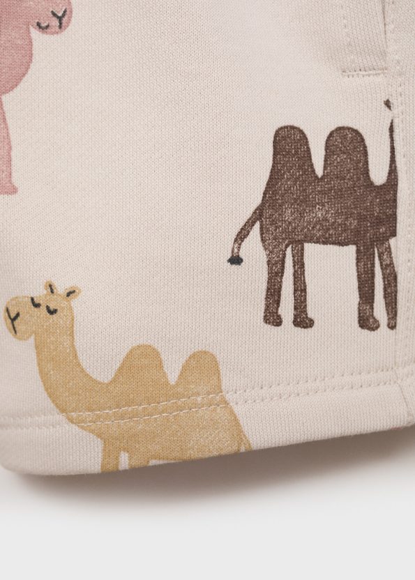 Camel Print Bermuda Shorts