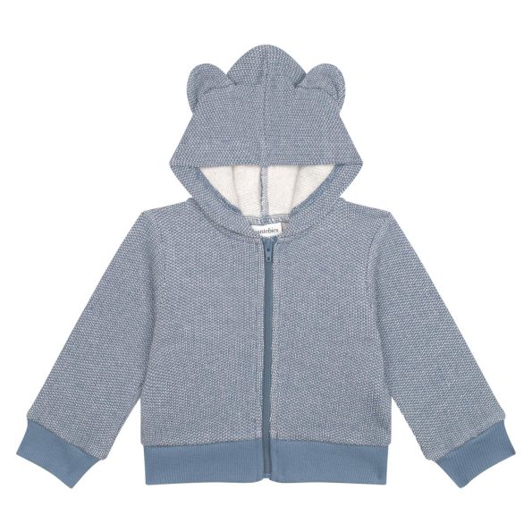 Blue Fleece Bear Eared Sweatshirt and Pants Set