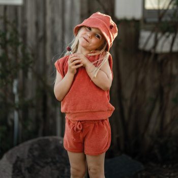 Coral Towel Shorts Set