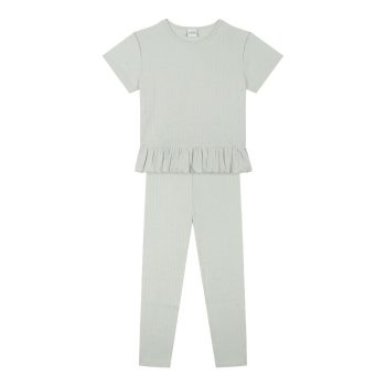Mint Jacquard Short Sleeve Pajama Set