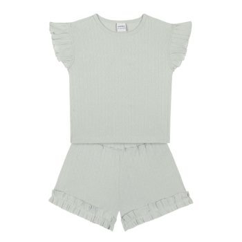 Mint Jacquard Shorts Pajama Set