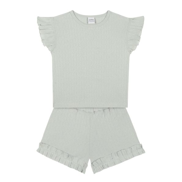 Mint Jacquard Shorts Pajama Set