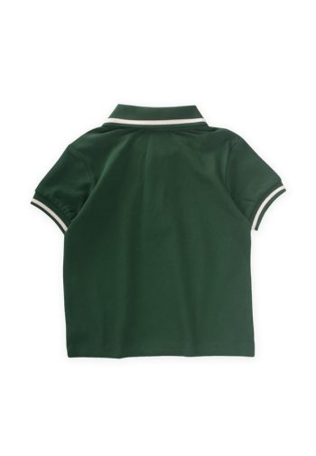 Embroidered Polo Collar T-Shirt for Kids 2-10 Years Olive Green