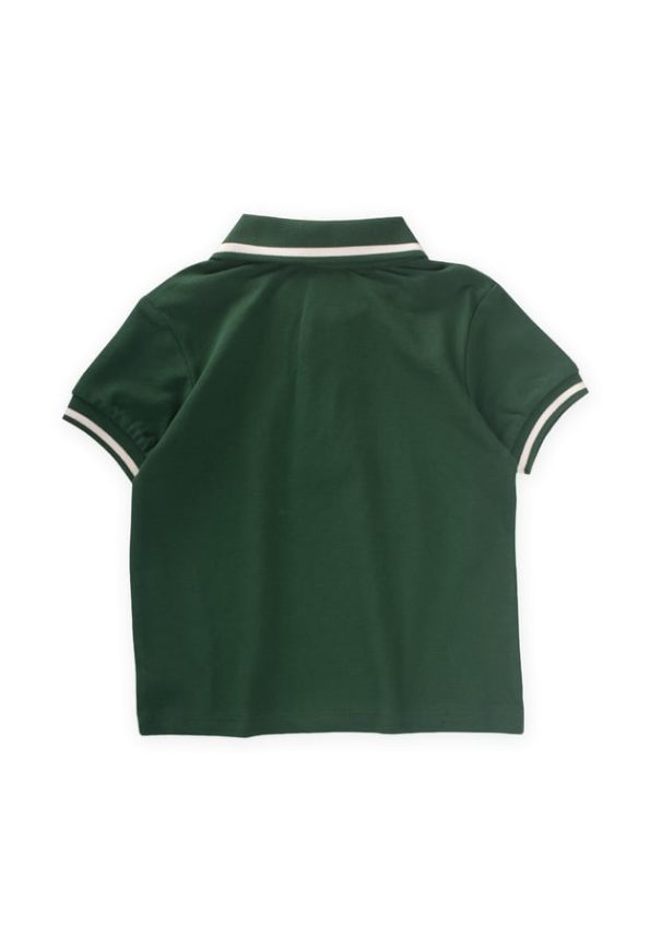 Embroidered Polo Collar T-Shirt for Kids 2-10 Years Olive Green