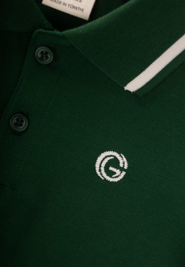 Embroidered Polo Collar T-Shirt for Kids 2-10 Years Olive Green