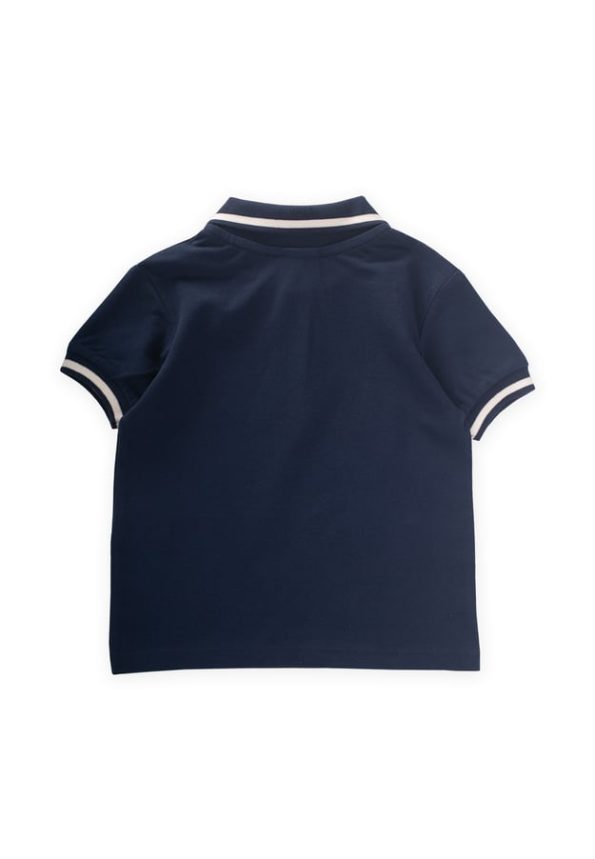 Embroidered Polo Neck T-Shirt for Ages 2-10 Navy Blue