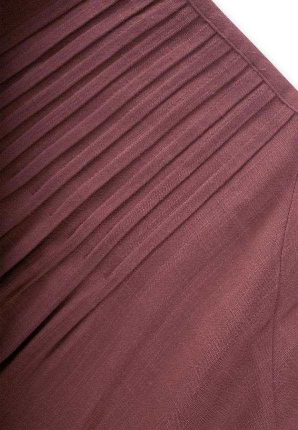 Ruffled Linen Dress for Ages 2-7 in Plum