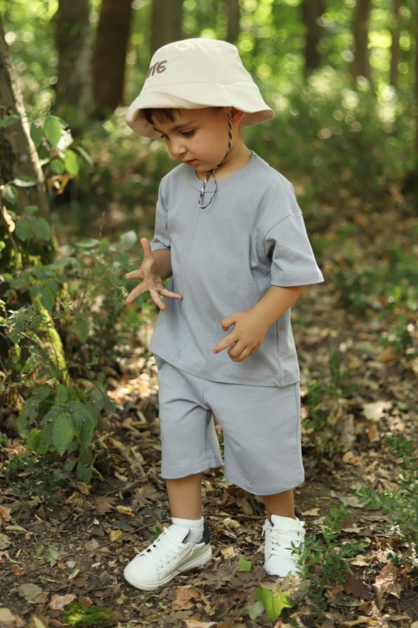 Stitch Detail Front Set Gray