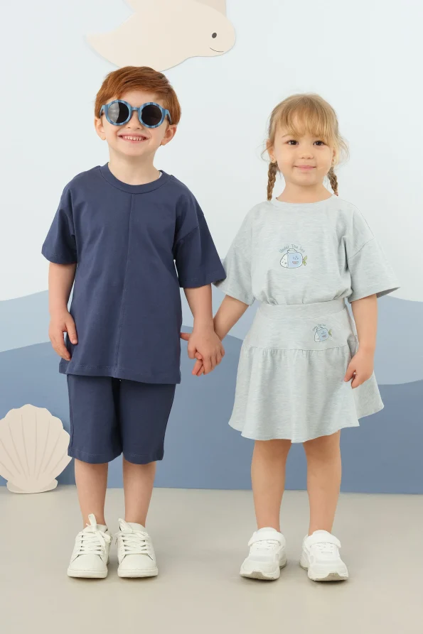 Navy Blue Stitch Detail Set